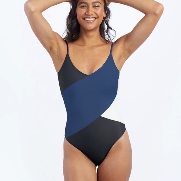 summersalt Other - SUMMERSALT The Marina Colorblock One Piece Swimsuit, Blue, Size 10, NWT!